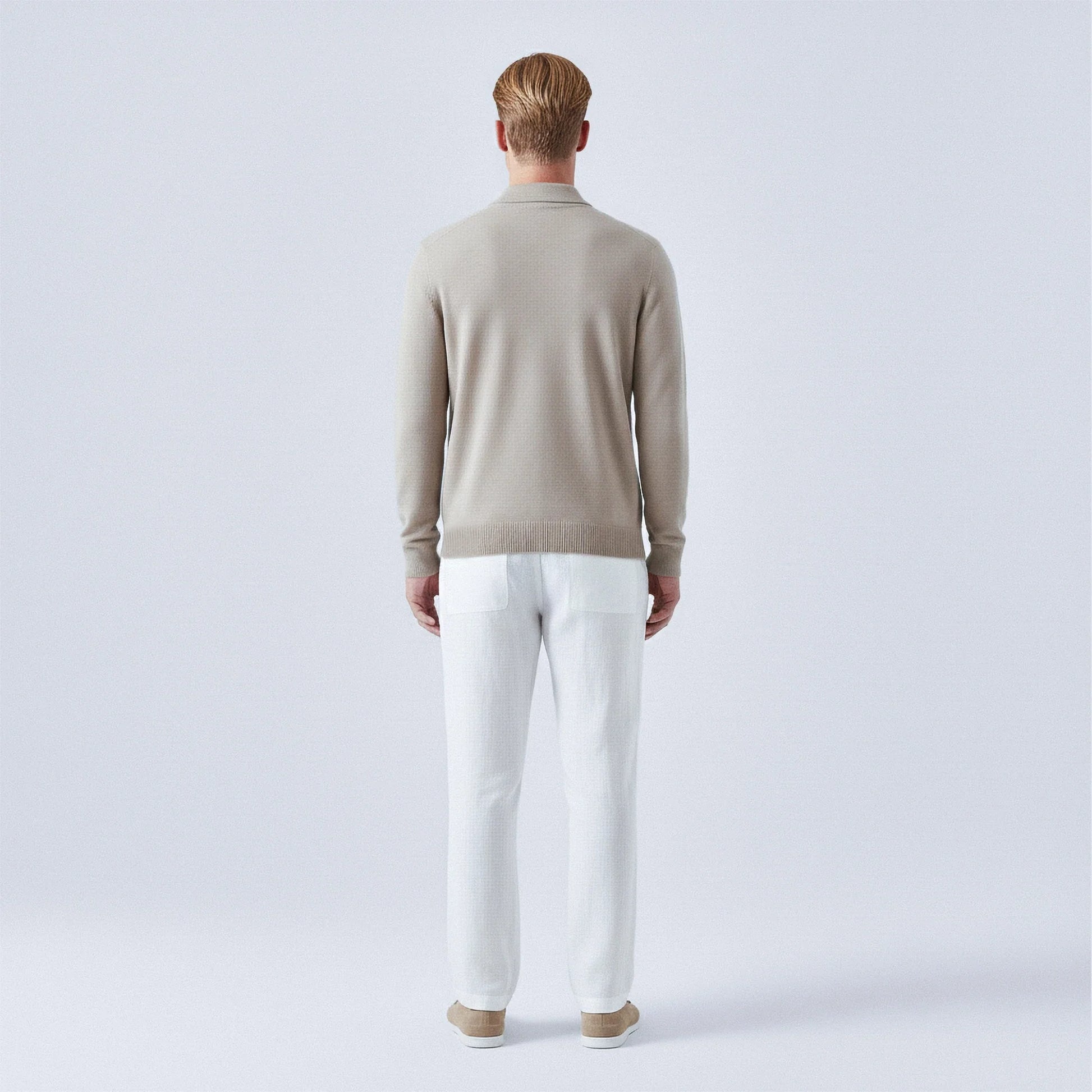 Maglione polo in 100% lana