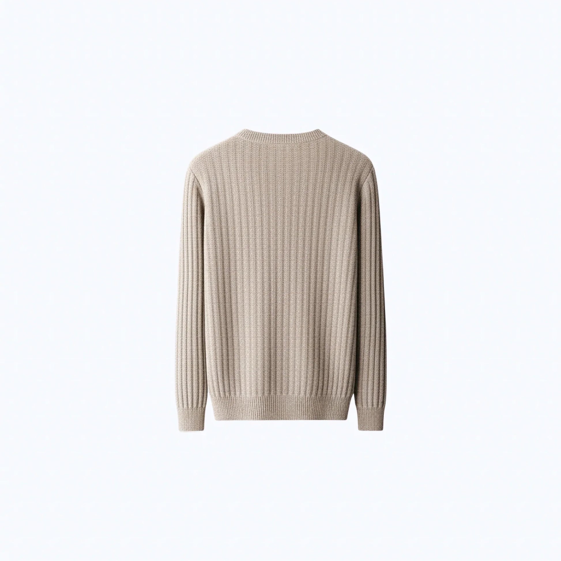 Maglione in lana 100% a coste con collo rotondo