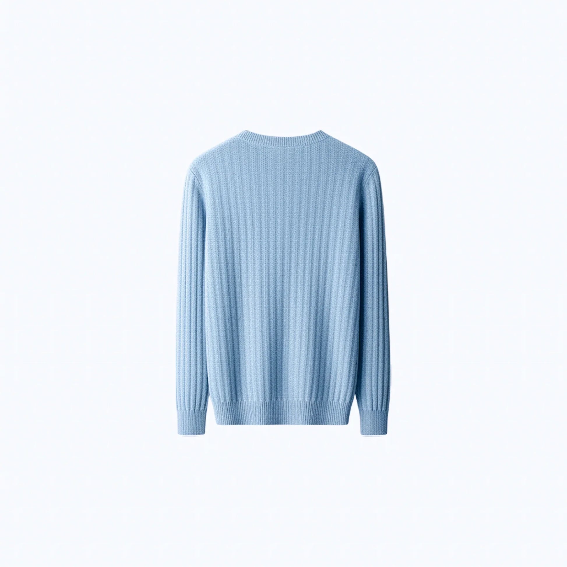 Maglione girocollo a coste in lana 100%