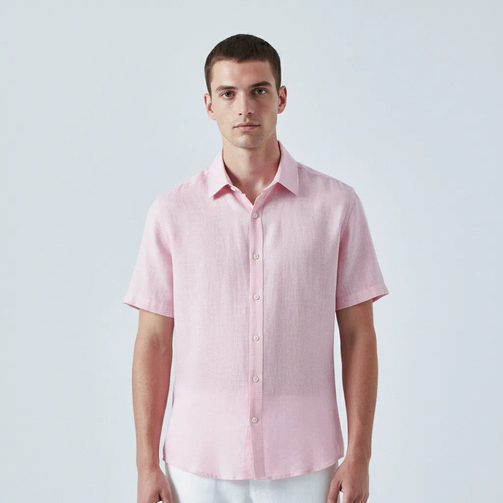 Camicia di lino a maniche corte