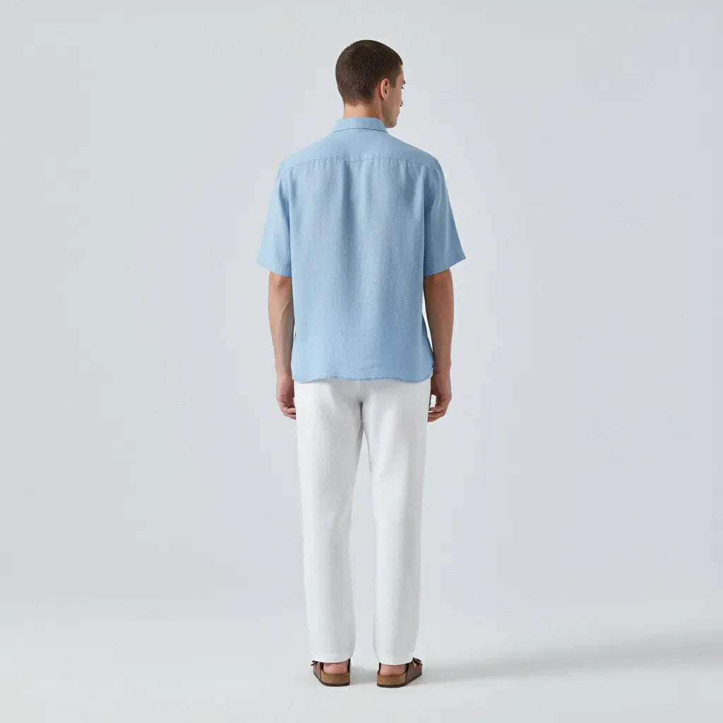 Camicia in lino a maniche corte