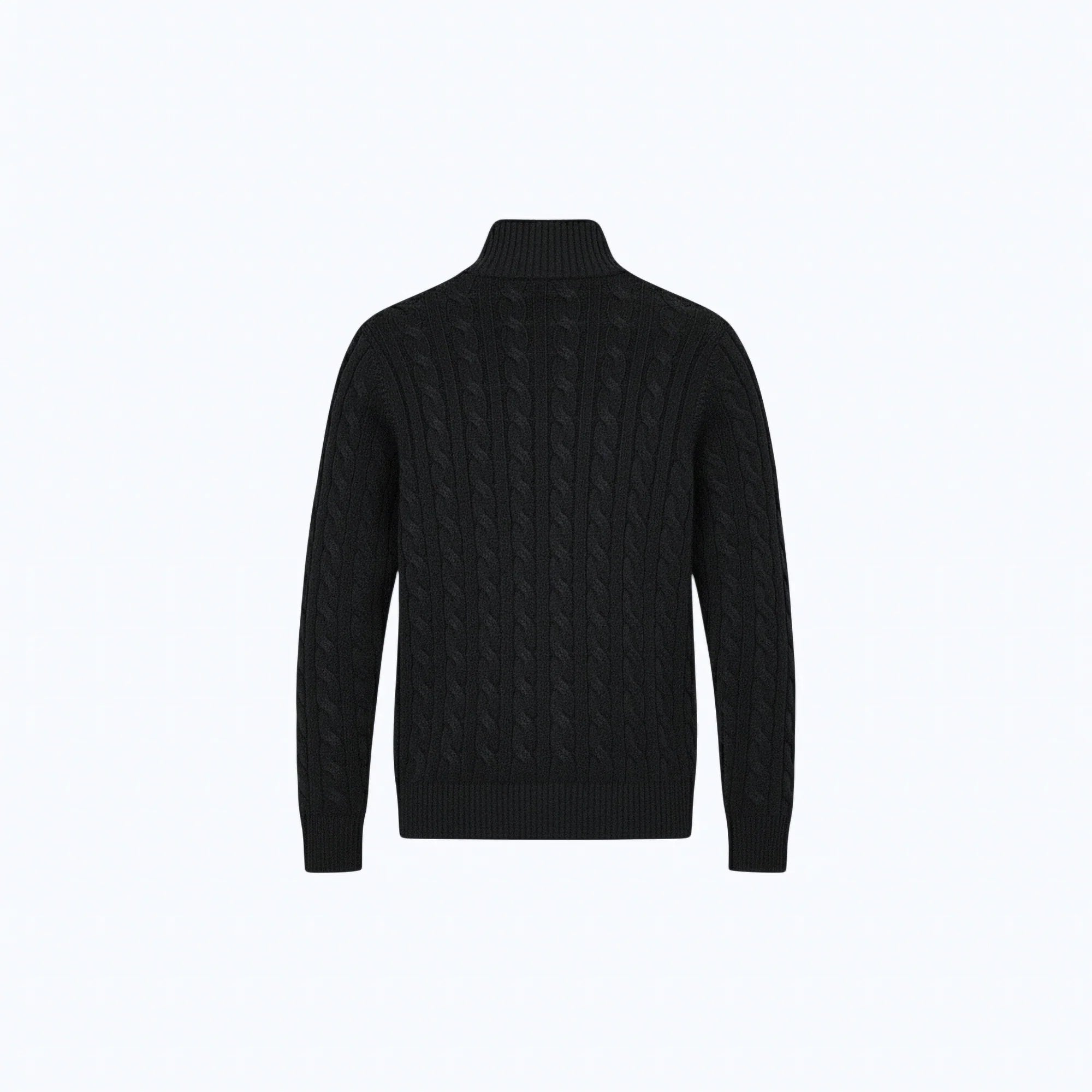 Maglione in cotone a trecce con zip a metà busto