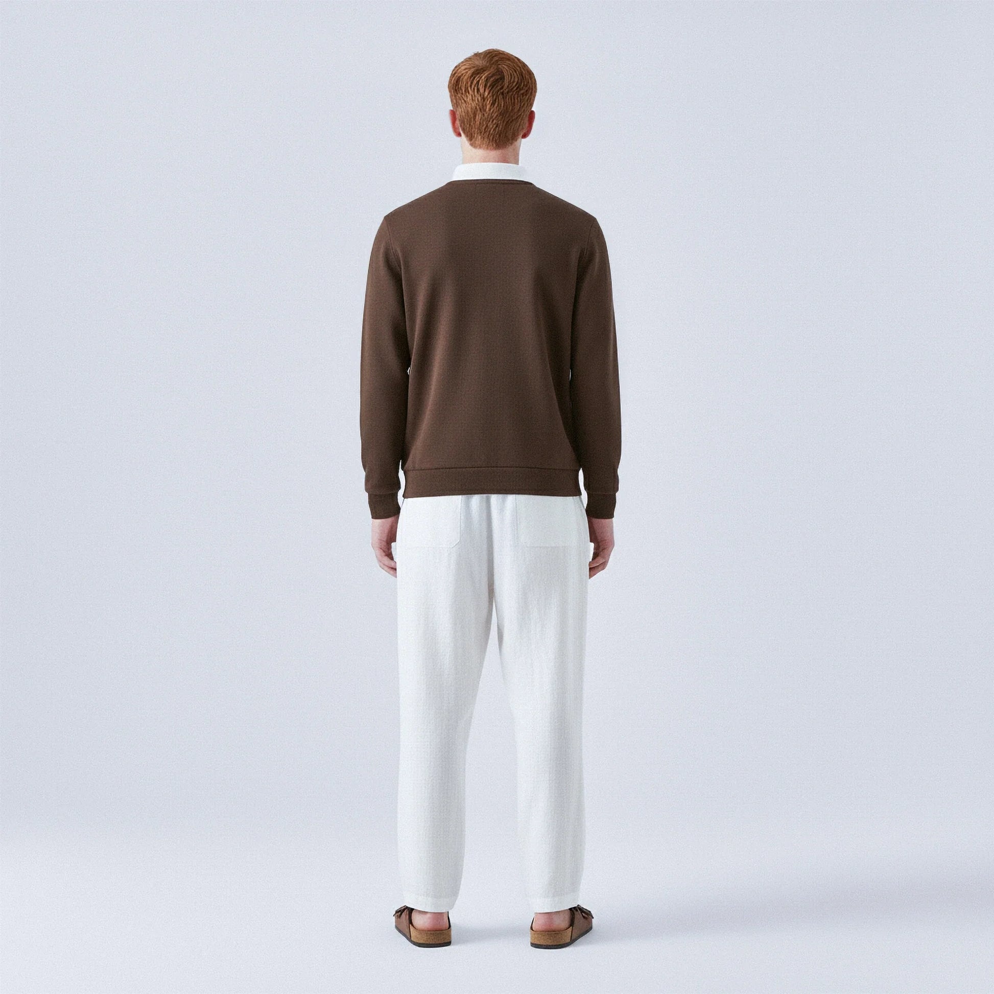 Maglione di cotone a collo polo