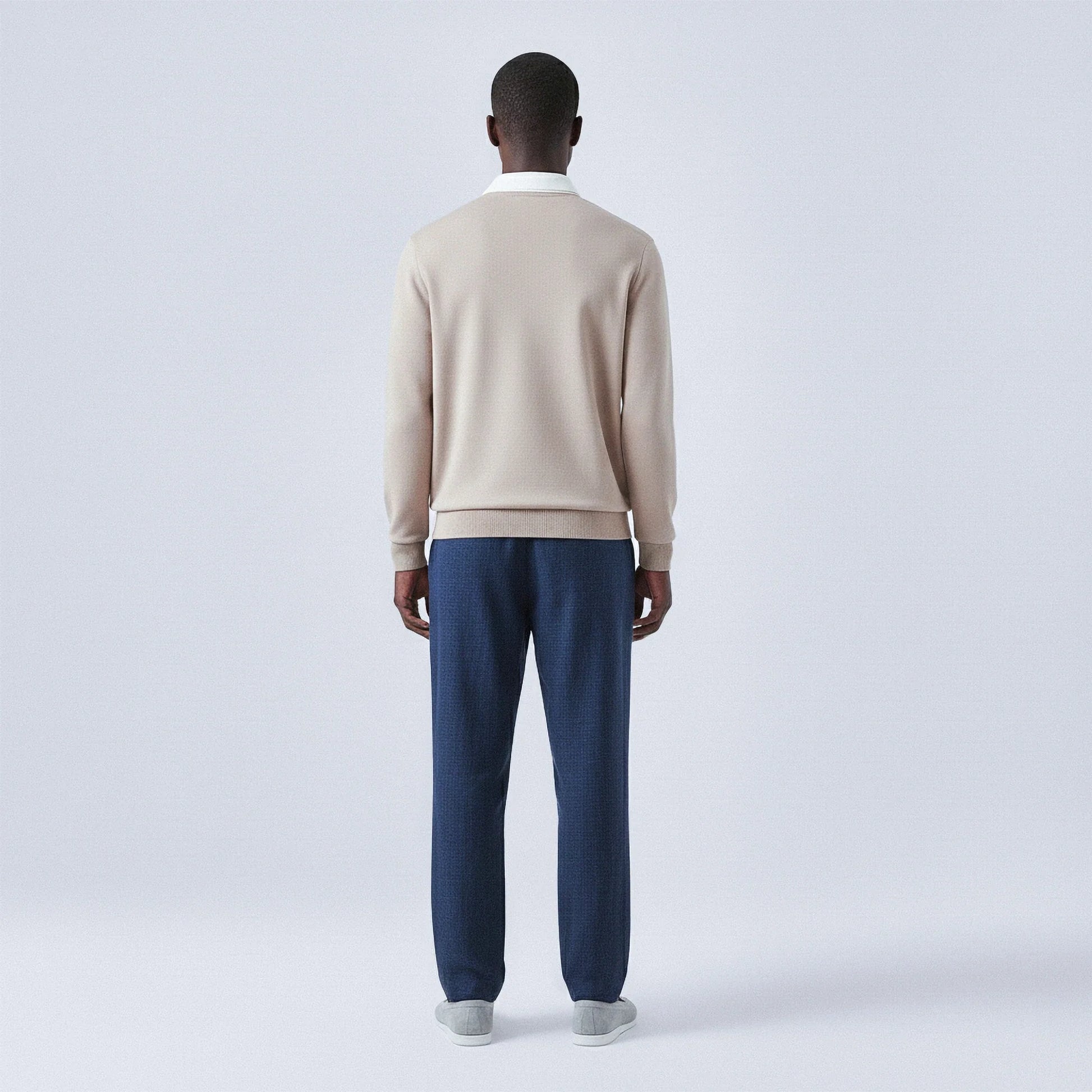 Maglione in cotone con colletto polo