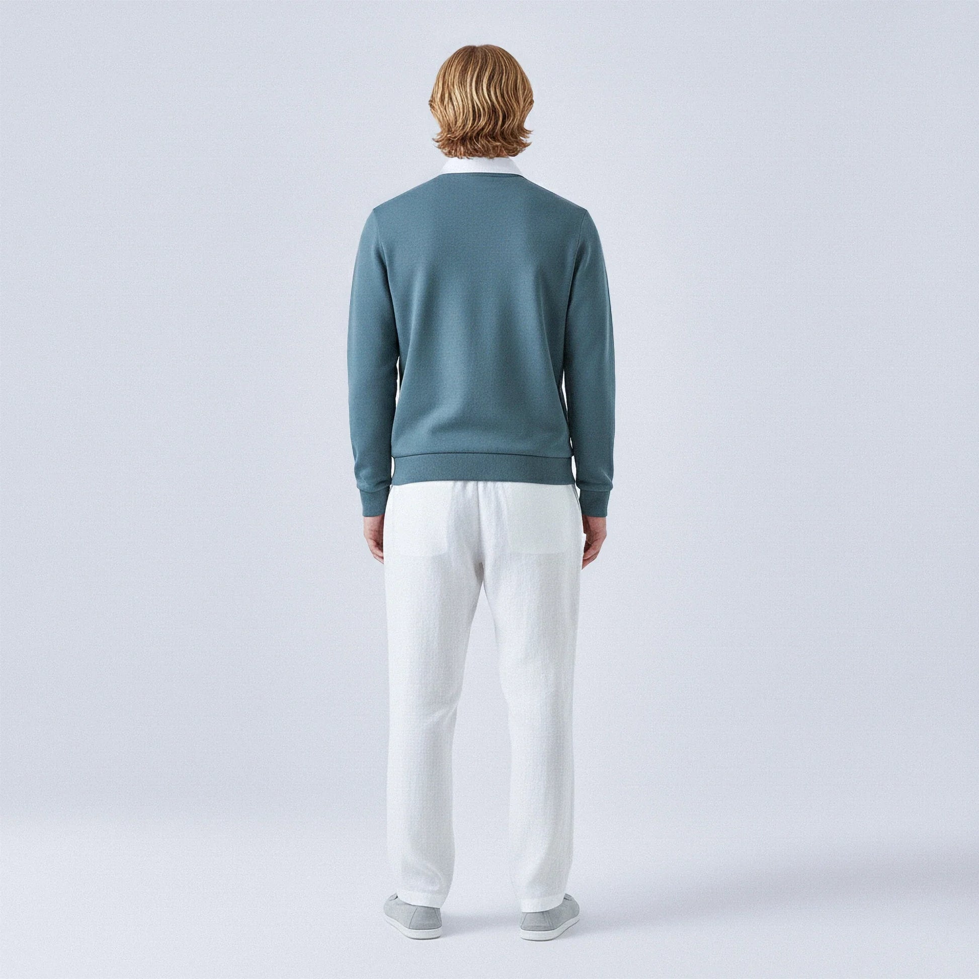 Maglione di cotone con colletto polo