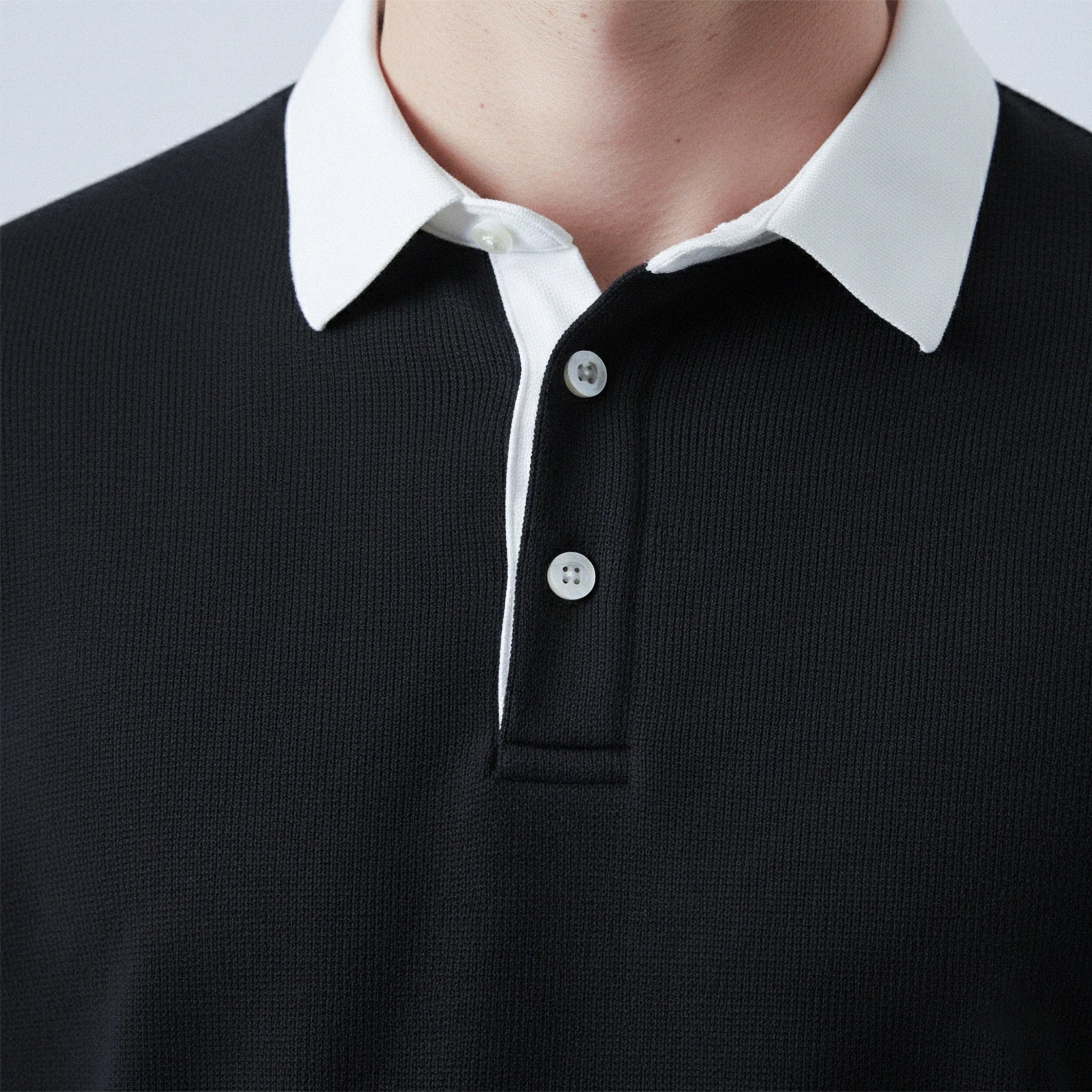 Maglione in cotone con colletto polo