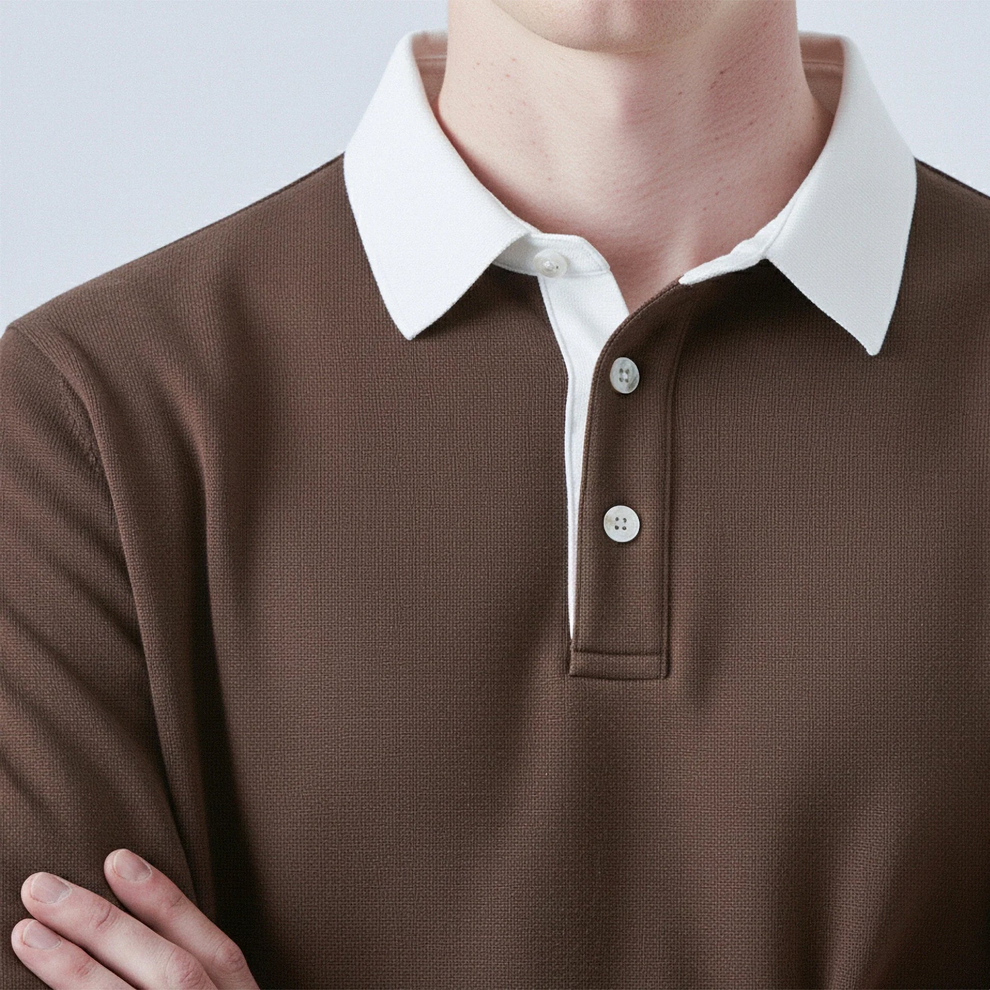 Maglione di cotone a collo polo