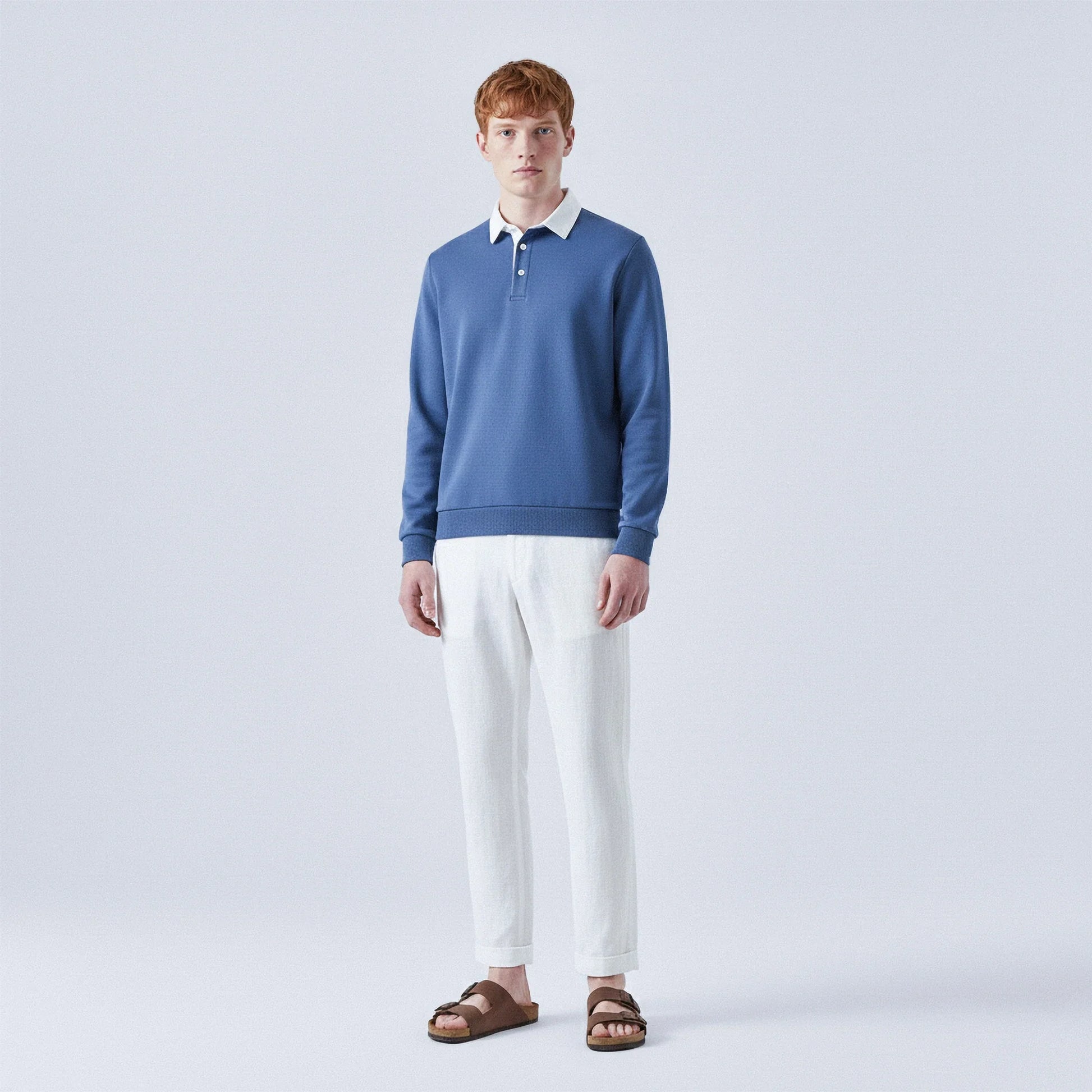 Maglione in cotone con colletto polo