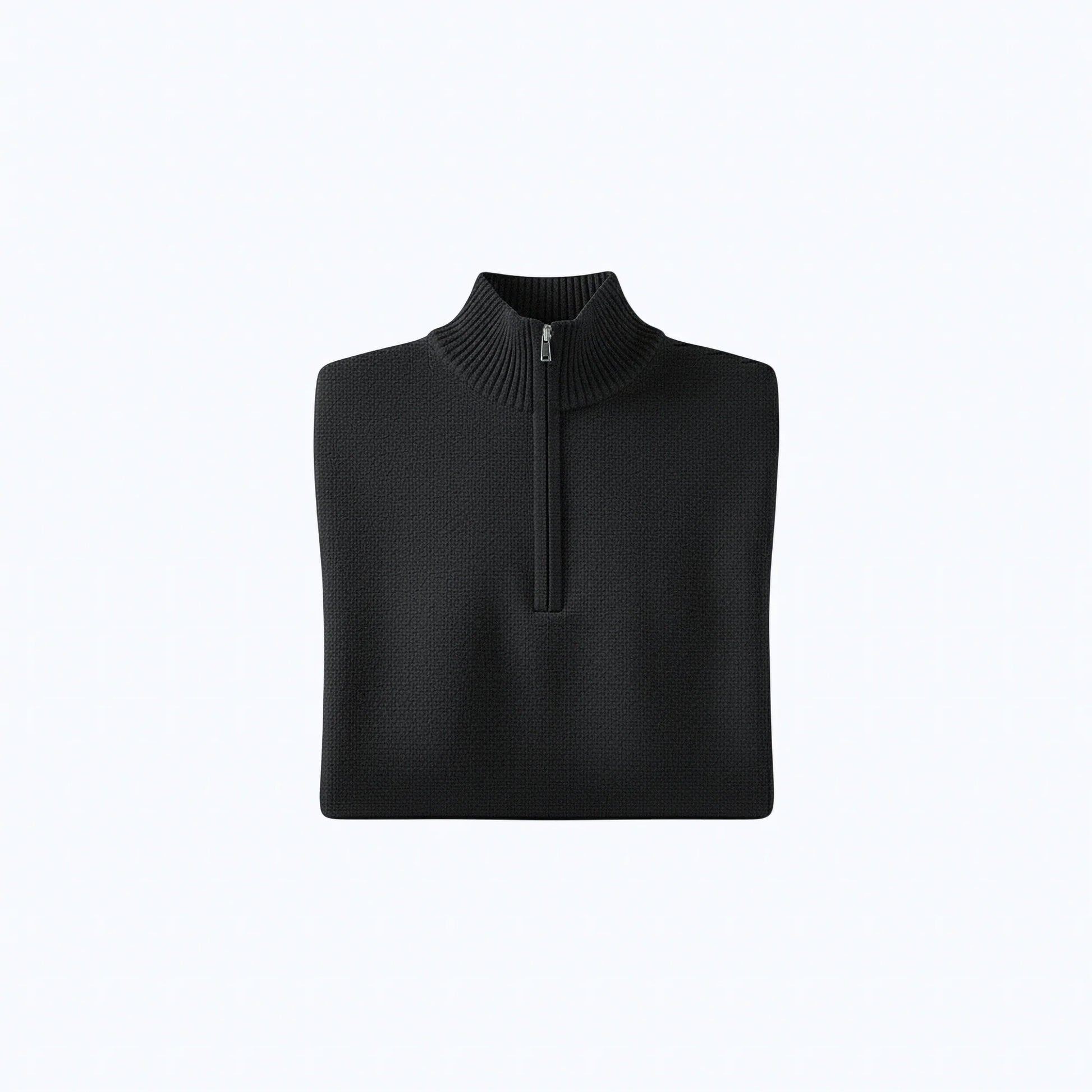 Maglione in cotone con zip a 1/4