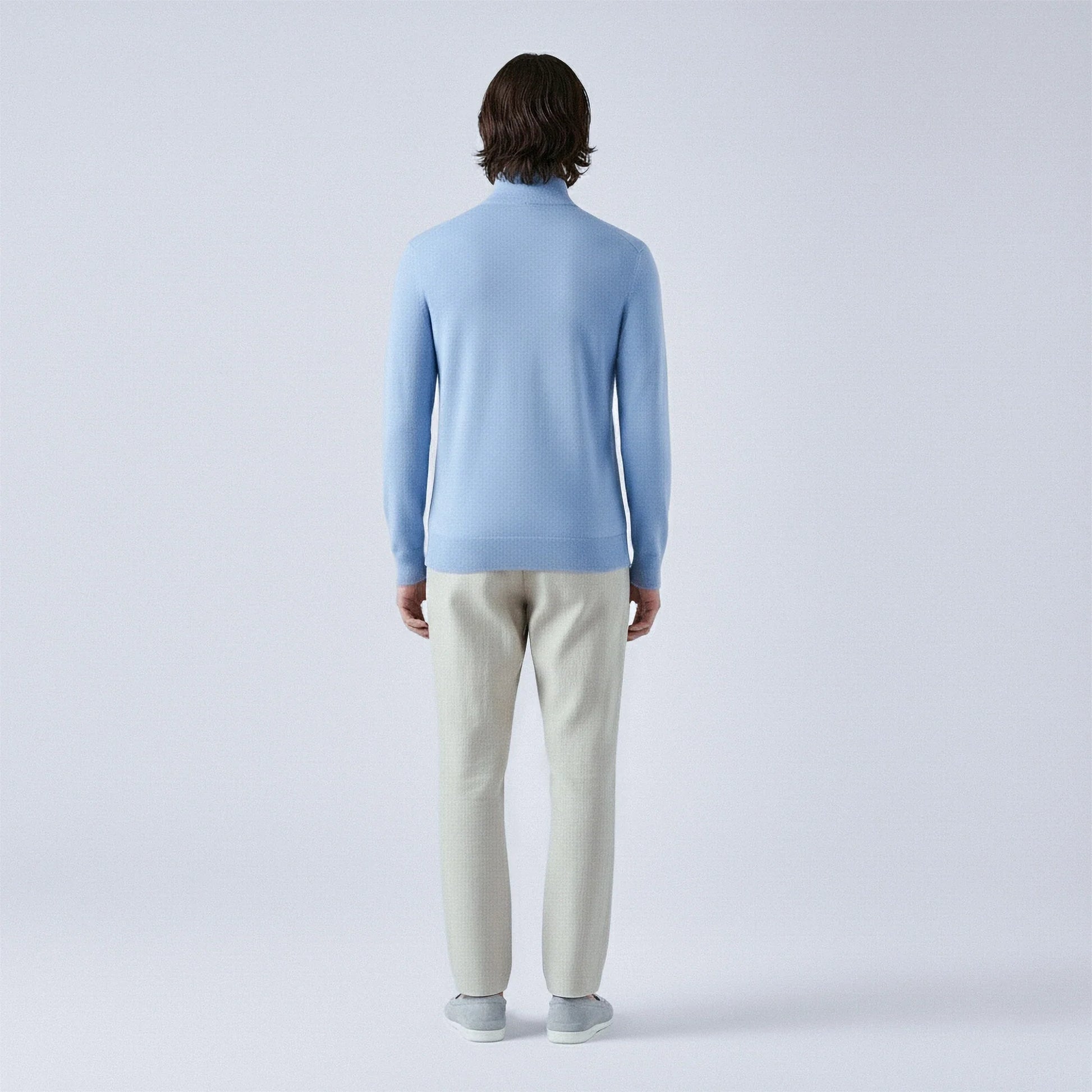 Maglione in cotone con zip frontale