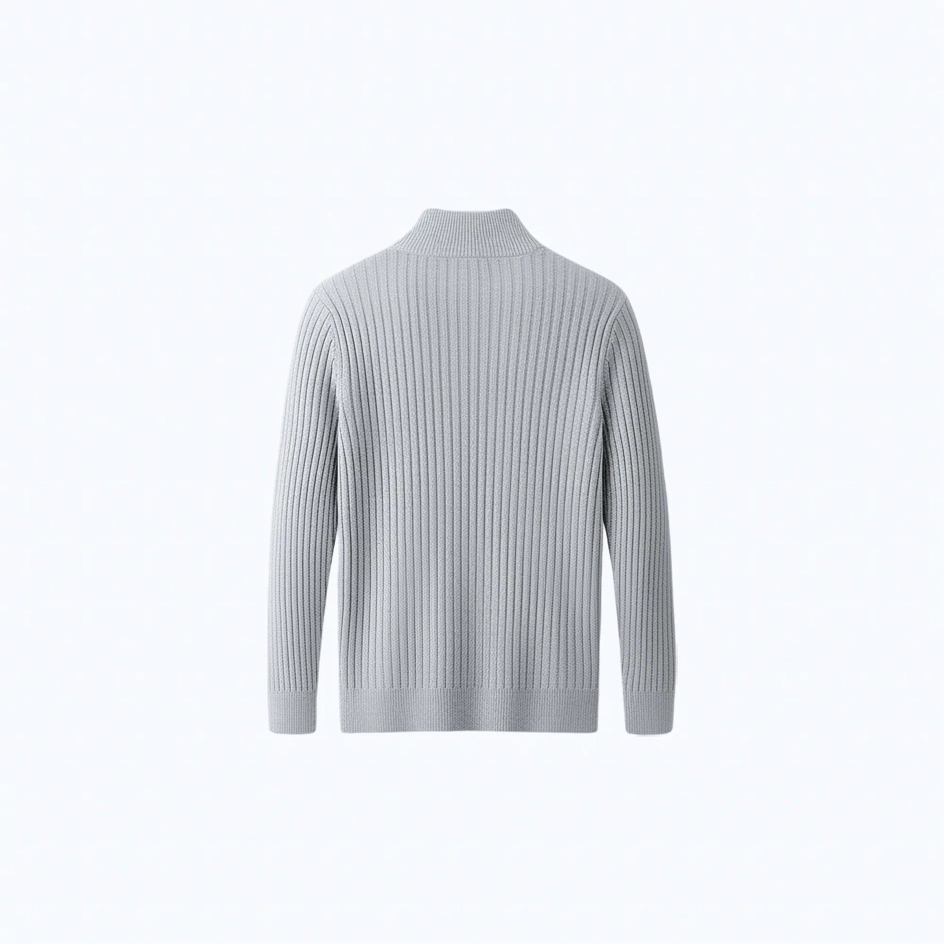 Maglione in lana lavorato a trecce con zip a metà busto