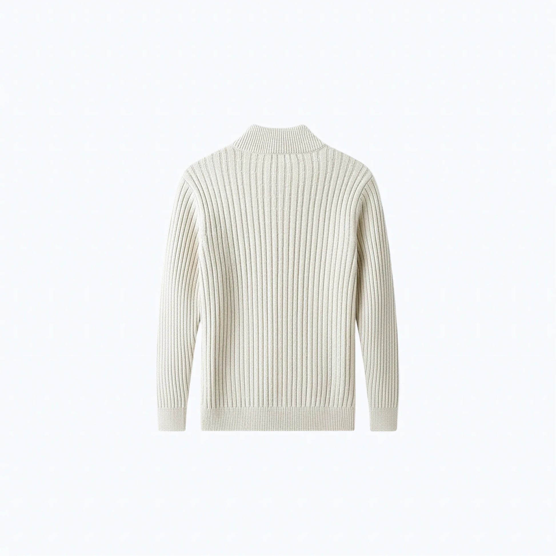 Maglione in lana lavorata a treccia con zip corta