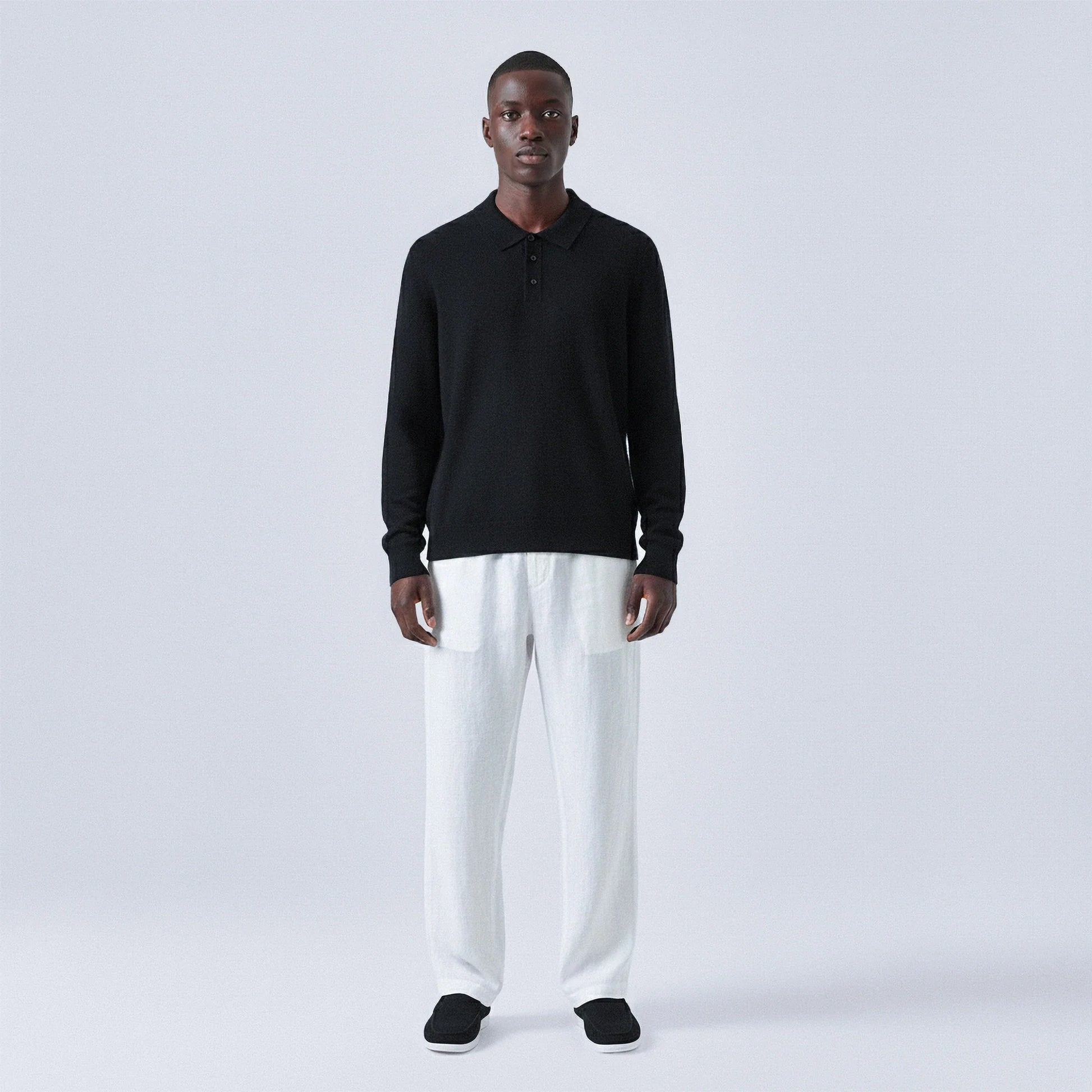 Maglione di lana con collo polo