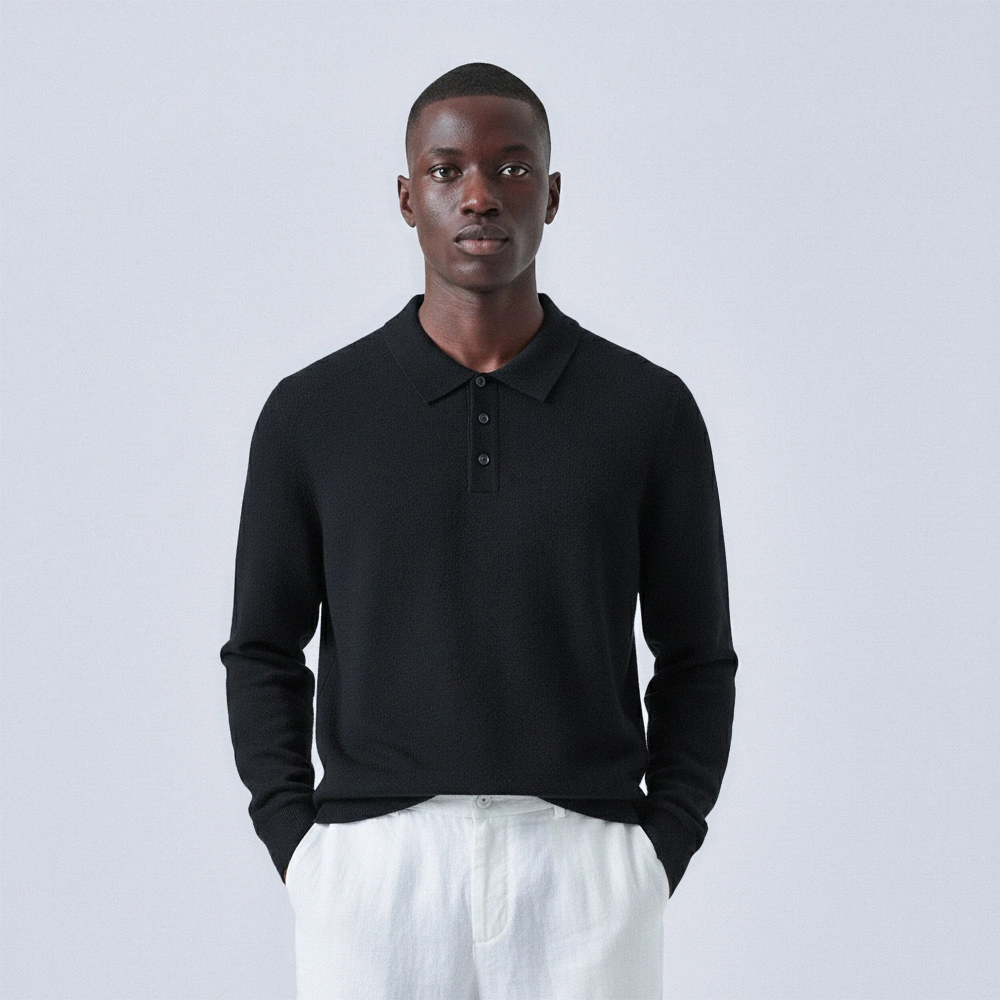 Maglione di lana con collo polo